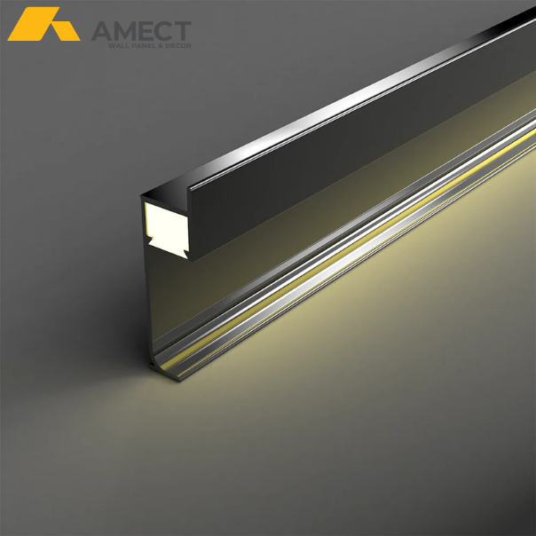 Nẹp chân tường nhôm, lắp nổi - Có LED