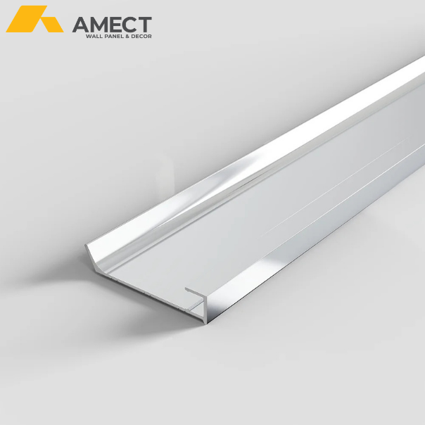 Nẹp chân tường nhôm, loại gài, lắp nổi - Có LED
